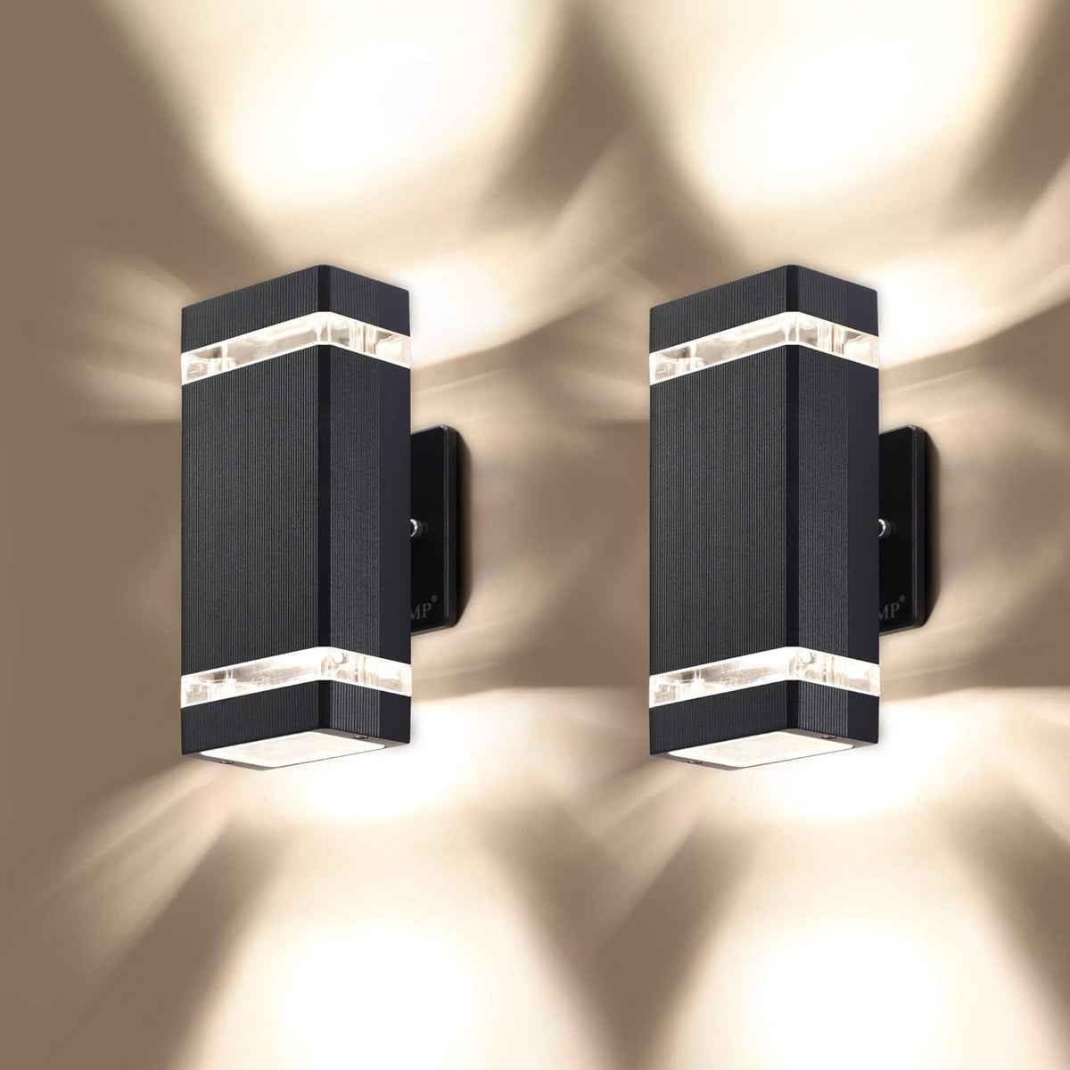 Modern Black Up & Down Outdoor Wall Light – Weatherproof Garden & Patio Lighting – GU10 Bulbs, Waterproof – Energy-Efficient Exterior Wall Lamp for UK Homes