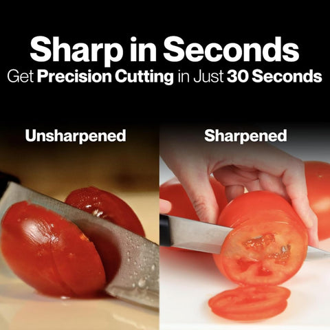 Smart Sharp 3-Stage Manual Knife Sharpener – Professional Kitchen Sharpener with Diamond Rods, Tungsten Carbide Plates & Ceramic Stone – Ergonomic Design, Black/Chrome Finish