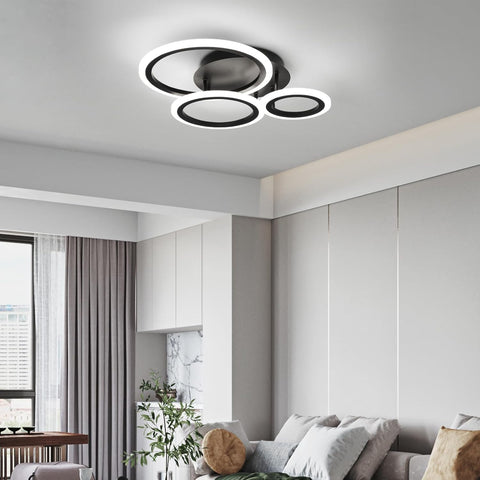 Modern ceiling light fixture in a living room setting