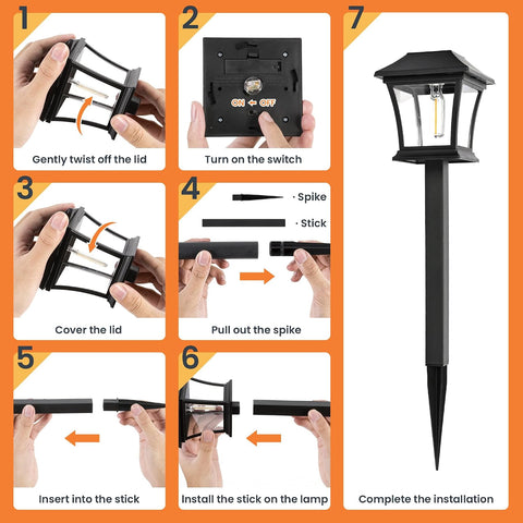 GIGALUMI Solar Pathway Lights 12 Pack Solar Lights, Waterproof Outdoor Path Light for Garden Yard Patio Lawn Porch Walkway Backyard Sidewalk (Warm White)