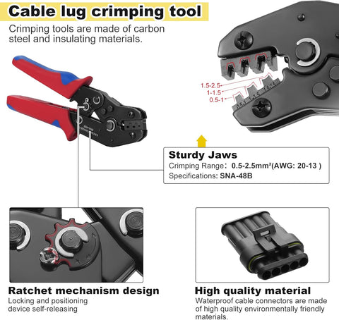 Mynoozi 708PCS Waterproof Car Cable Connectors, Waterproof Car Electrical Wire Connector Terminals Plug Kit, 1/2/3/4/5/6 Pin Electrical Automotive Wire Connectors Plug for Car Motorcycle Boat Truck
