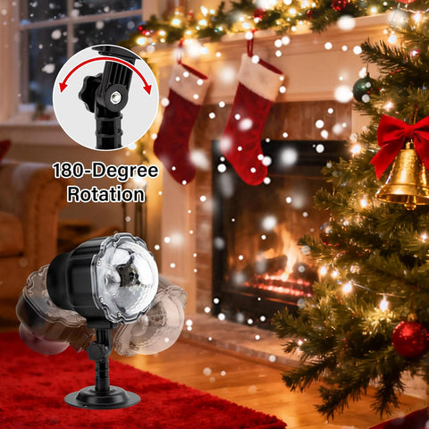 Christmas Projector Light – Snowfall LED Snowflake Projector with Remote Control, IP65 Waterproof Outdoor & Indoor Christmas Decoration