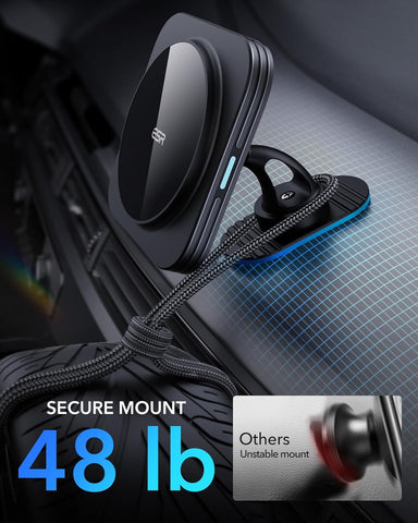 MagSafe Car Mount Charger 15W Fast Charge with 36W Dual USB-A Adapter Black