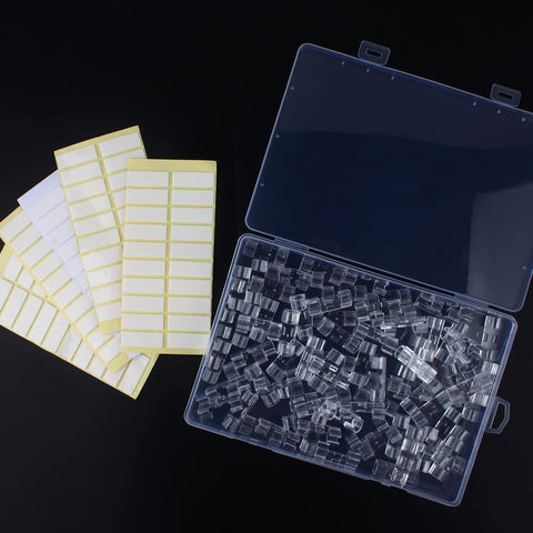 Aroidful 80pcs Cable Clips,Cable Tidy Clips,Strong Self Adhesive,Comes with Acrylic Glue Wire Clamp,Cable Clips Outdoor for Wire Rod Strip Plug Cords/Air Conditioning Cables/Power Cords