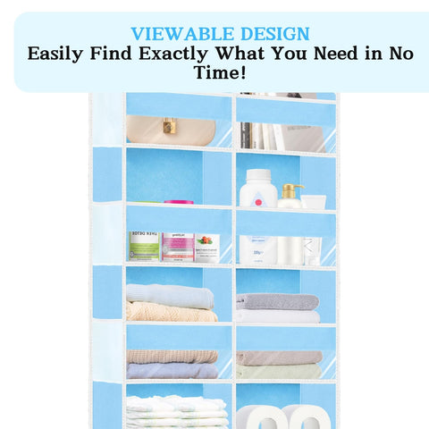 Ofiray-Home Over The Door Storage Organiser – 5-Tier, 10 Compartments, Pink Hanging Storage with 10 Side Pockets