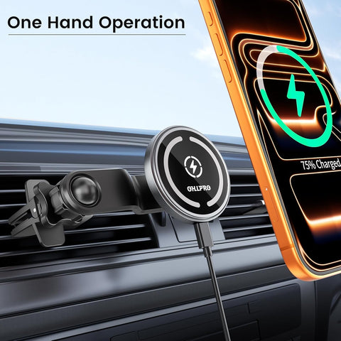 iPhone 16 MagSafe Car Mount Charger with Extended Arm – Grey