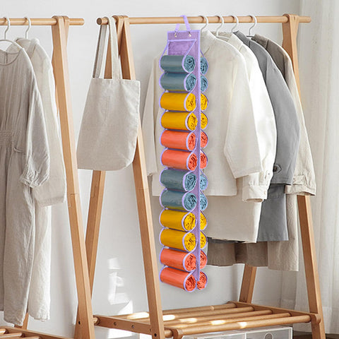 Lirex 24-Pocket Hanging Leggings Organiser – Black Oxford Cloth Closet Storage for Jeans, Shirts and Accessories