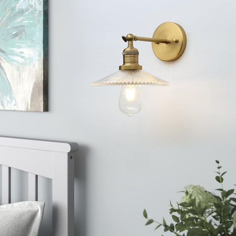 Industrial Vintage 1-Light Wall Sconce Clear Glass