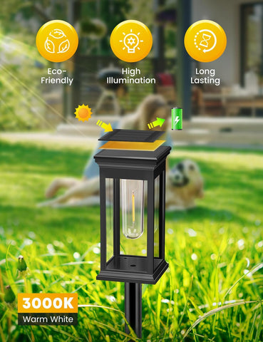 Solar Lights Outdoor, 4 Pack solar lights outdoor garden Tungsten Glow