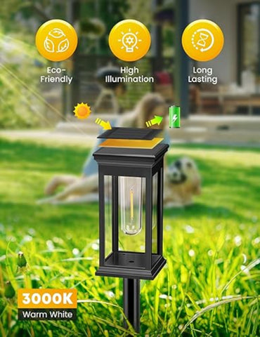 Auto on/off solar lights for garden pathway – 4 pack UK

