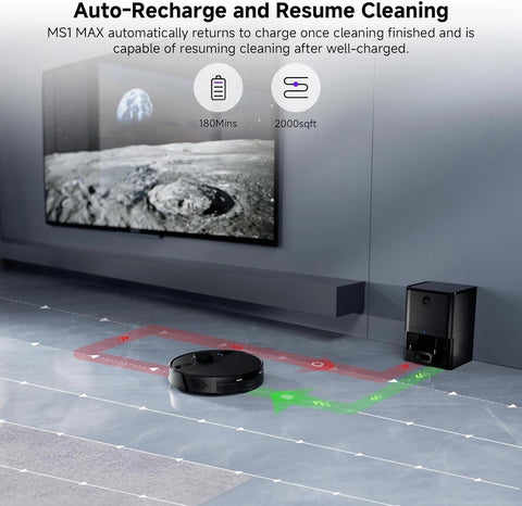 MS1MAX Robot Vacuum with Mop 5000Pa Suction