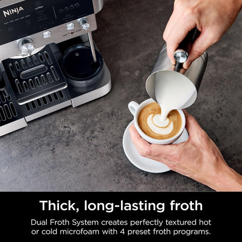 3-in-1 Espresso, Cold Brew & Filter Coffee Maker: Integrated Grinder, Automatic Milk Frother, Easy Barista Assistant Technology