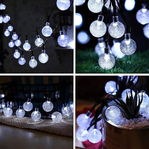 50 LED Solar Globe Fairy Lights - 8 Modes Waterproof String Lights with 800mAh Battery with Remote
