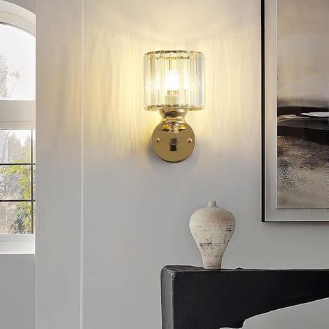 Modern Crystal Wall Light Sconce, E27 Rose Gold Wall Lamp