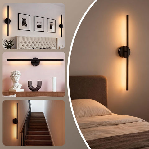 Battery Operated Wall Sconces, 2 Pack 8000mAh Rechargeable Wall Lights, 3000K-6000K Dimmable Wireless Wall Light with Remote Control, 70CM Gold Wall Lamp for Living Room Bedroom Hallway