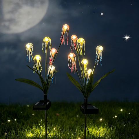 Solar Lights Outdoor with Jellyfish Design Waterproof Pathway Lighting