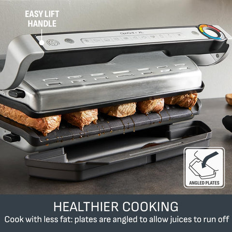 OptiGrill Plus XL Electric Grill – 9 Auto Cooking Programs, Non-Stick Removable Plates, Stainless Steel