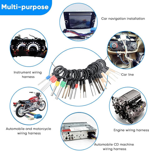 82Pcs Terminal Removal Tool Kit Depinning Tool Set Electrical Connector Pin Extractor Kit for Automotive Wire Harness Repair – Stainless Steel With Protective Case