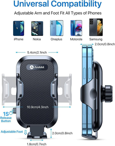 Andobil 2025 Car Phone Holder – Patented Hawksbill Clip