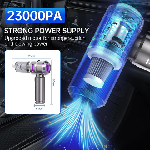 Handheld Mini Vacuum 4-in-1 Cordless Car Cleaner Silver Purple