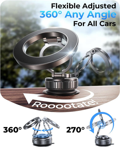DIMONCOAT 2026 Upgraded 360° Rotating Magnetic Car Phone Holder – Black