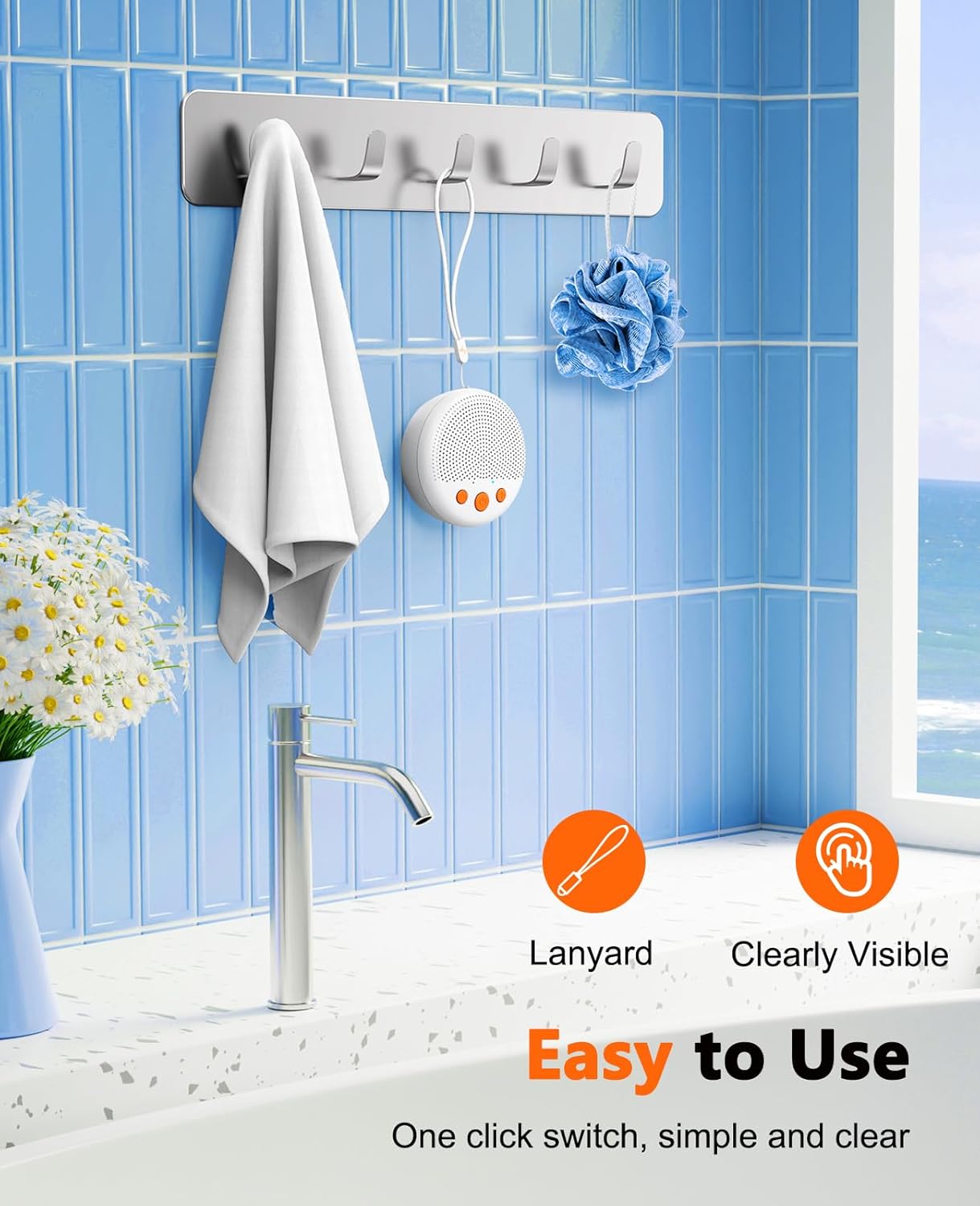 Shower speaker waterproof white