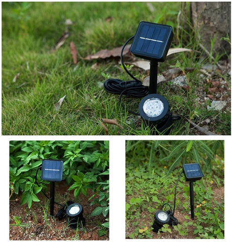 Solar Pond Lights 6 LED Waterproof Submersible Garden Spotlights