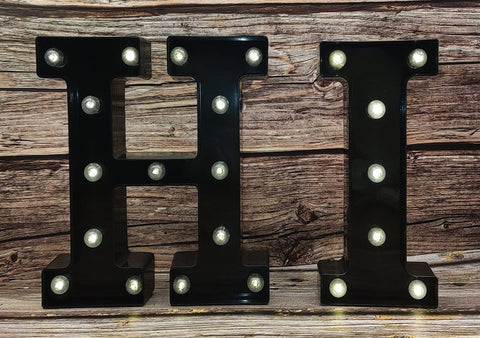 Black Alphabet Marquee Letters LED 26 Alphabet Light Up Letters with Diamond Bulb Battery Powered Led Letter for Wedding Birthday Christmas Home Bar Decoration Party Night Light (Black Letter K)