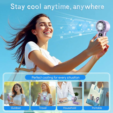 High-Speed Turbo Handheld Fan 3600mAh Foldable