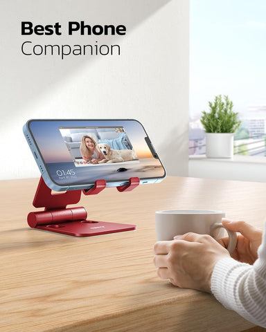 Nulaxy Foldable Adjustable Mobile Phone Stand - Red