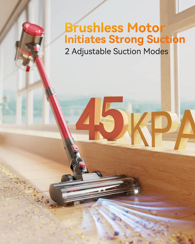 OLAYMEY 7-in-1 Cordless Stick Vacuum Cleaner, 45KPA Powerful Suction, 50Mins Runtime, Lightweight Handheld for Pet Hair & Carpets