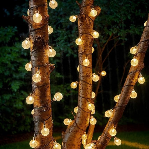 Solar LED String Lights - 150 Crystal Ball Fairy Lights 72ft