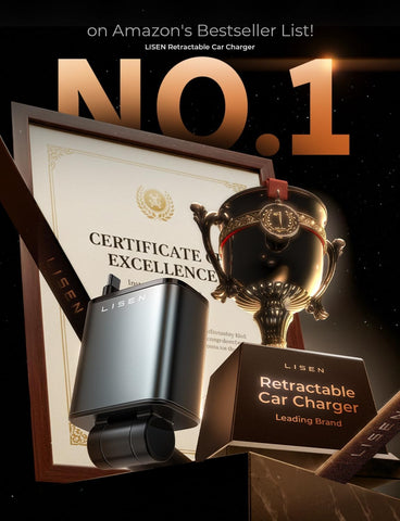 LISEN 69W Retractable Car Phone Charger USB-C Fast Charge