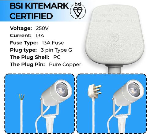 Double Dragon 13A Rewireable 3-Pin Electrical Plug Pack of 6 White