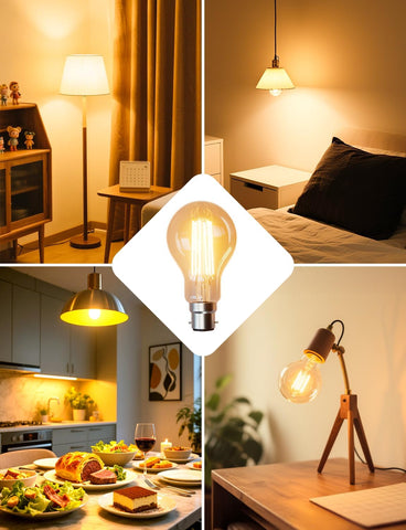 B22 LED Filament Bulb 7.2W 1521lm Warm White Pack of 4