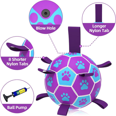 Interactive Dog Football Toy with Webbing 6 Inch