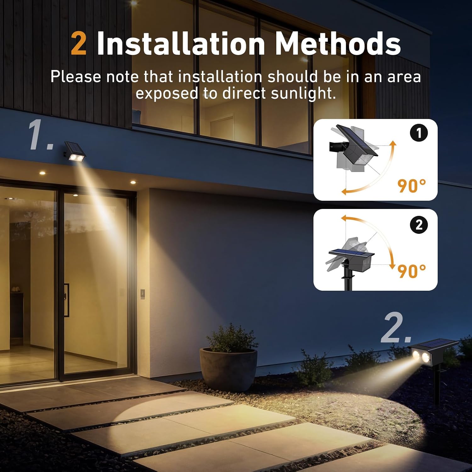 btfarm 6 Pack Solar Lights Outdoor Garden, 3000K/4500K/6000K Solar Spot Lights 3 Modes IP65 Waterproof Garden Spotlights Solar Powered, Auto ON/Off for Yard Driveway Pathway Landscape Lawn