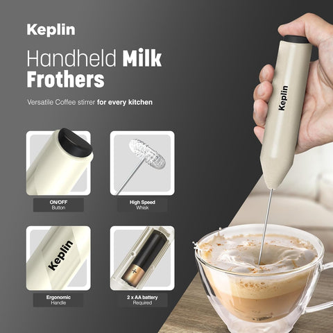 Milk Frother Cream - Stainless Steel Electric Whisk for Coffee & Drinks