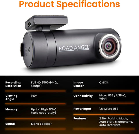 Road Angel Halo Drive 2 2K Front Dash Cam with Night Vision