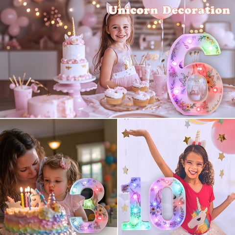 Unicorn LED Number 6 Light 18 Color Changing