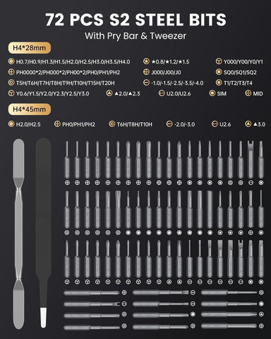 78-in-1 Precision Electric Screwdriver Set with LED Display & USB-C Charging – Cordless Mini Repair Tool Kit for Phone, Laptop, Camera, Drone & Watch Repair UK