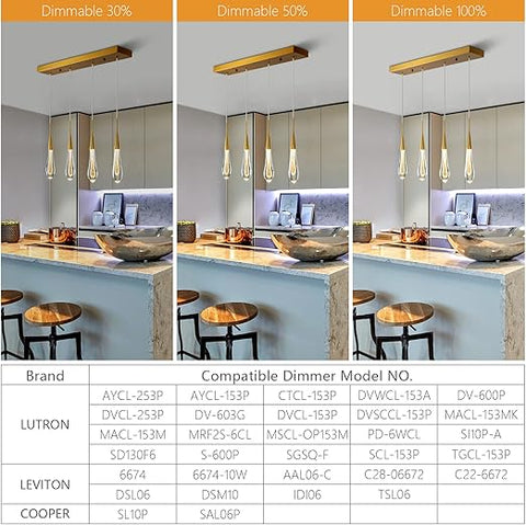 Adjustable Crystal Teardrop Pendant Light - Champagne Bubble Design LED