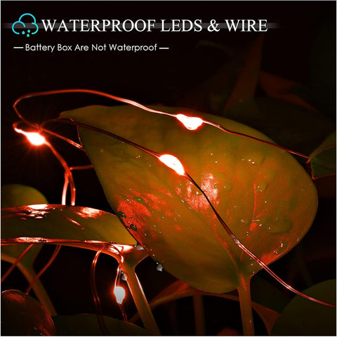 LED Fairy String Lights, 2M 20 LED Battery Operated Waterproof Copper Wire Lights for Indoor & Outdoor Décor, Christmas, Valentine, Birthday (Red, Pack of 5)