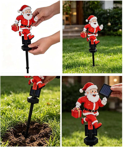 Santa Solar Garden Light, Outdoor Christmas Ground LED Lamp, 19.69 Inch