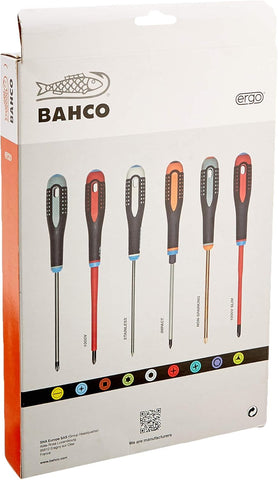 BAHCO BE-9888S ERGO VDE INSULATED SCREWDRIVER SET 7 PIECE ELECTRICAL TOOL KIT MULTI COLOUR