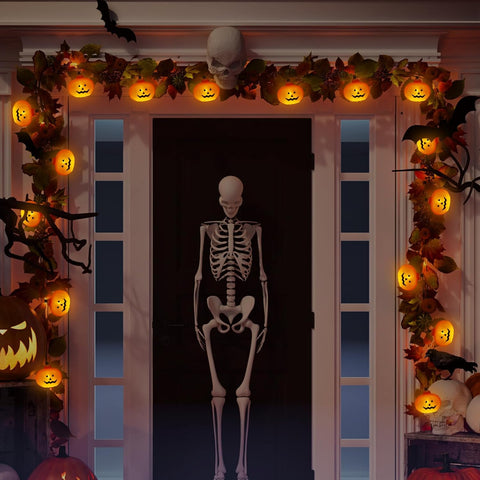 Halloween Pumpkin String Lights 9.8Ft 20 LED Battery Powered Indoor Outdoor Decor