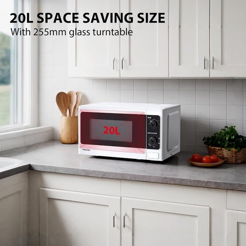 20L 800W Manual Control Small Microwave Oven with Defrost & Timer