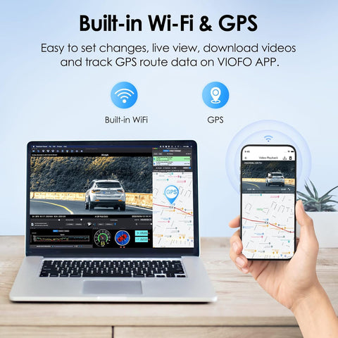 VIOFO A129 Plus Duo 2K Dual Dash Cam – Front & Rear WiFi GPS HDR