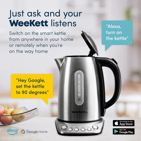 WeeKett Smart Kettle 1.7L – Stainless Steel, Voice Control Alexa Kettle, Variable Temperature, Keep Warm, BPA Free