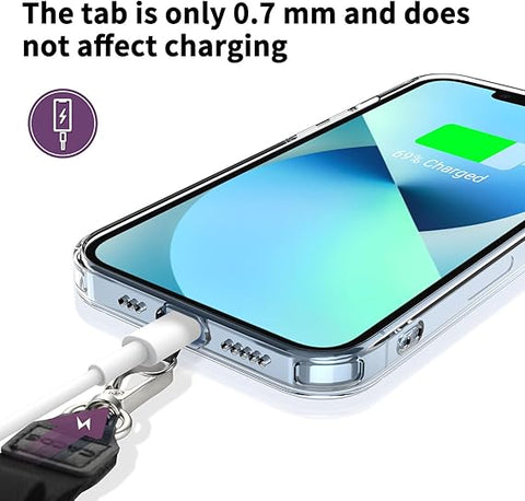 CACOE Universal Mobile Phone Chain - Adjustable Neck Strap for Smartphones Black+purple